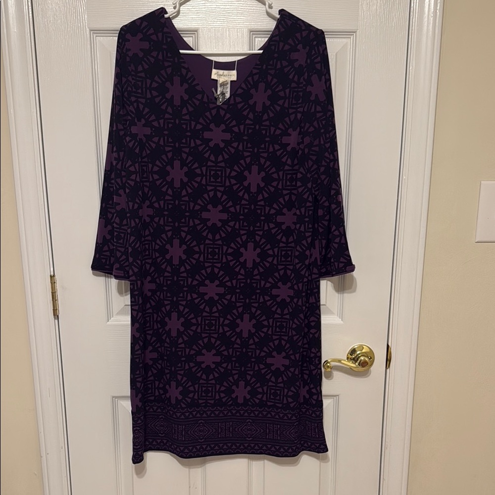 Purple Geometric Pattern Reversible Dress